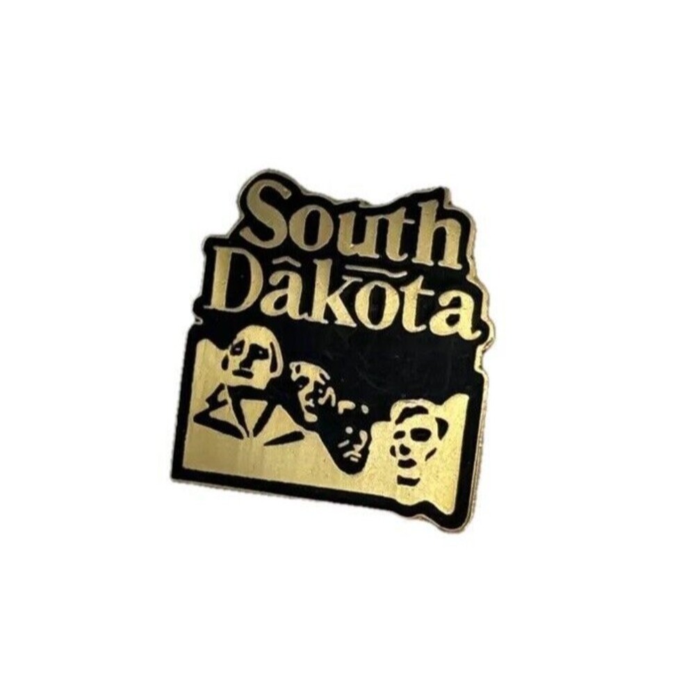 South Dakota USA Mount Rushmore Presidents Souvenir Metal Lapel Pin Pinback Gold